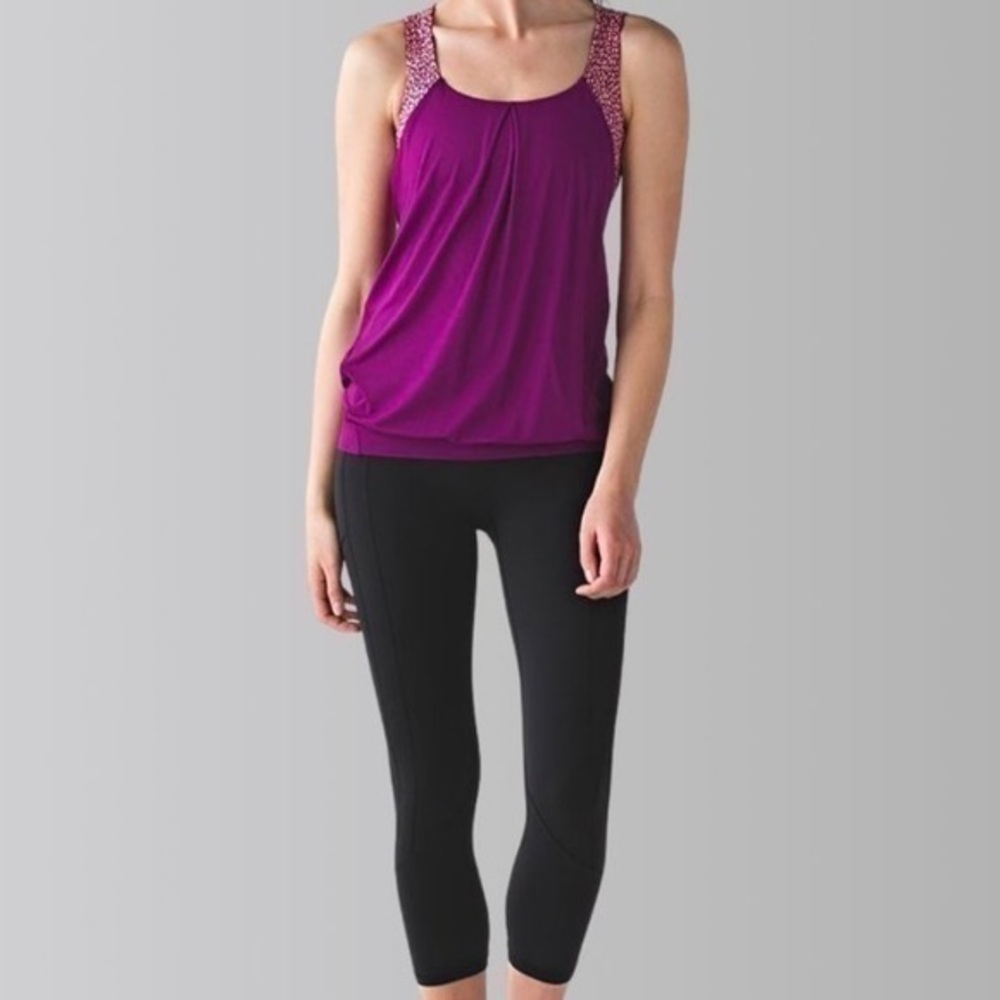 Lululemon‎ Nouveau Limits Tank Miss Mosaic Peach Fuzz Regal Plum Size 6